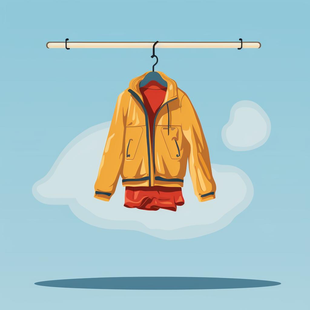 A parka hanging to dry